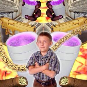 dewey from malcolm in the middle holding a purple drink