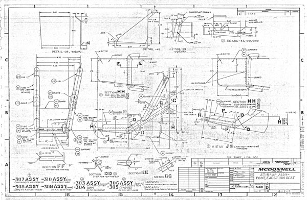 gemini-era seat stirrup engineering drawing
