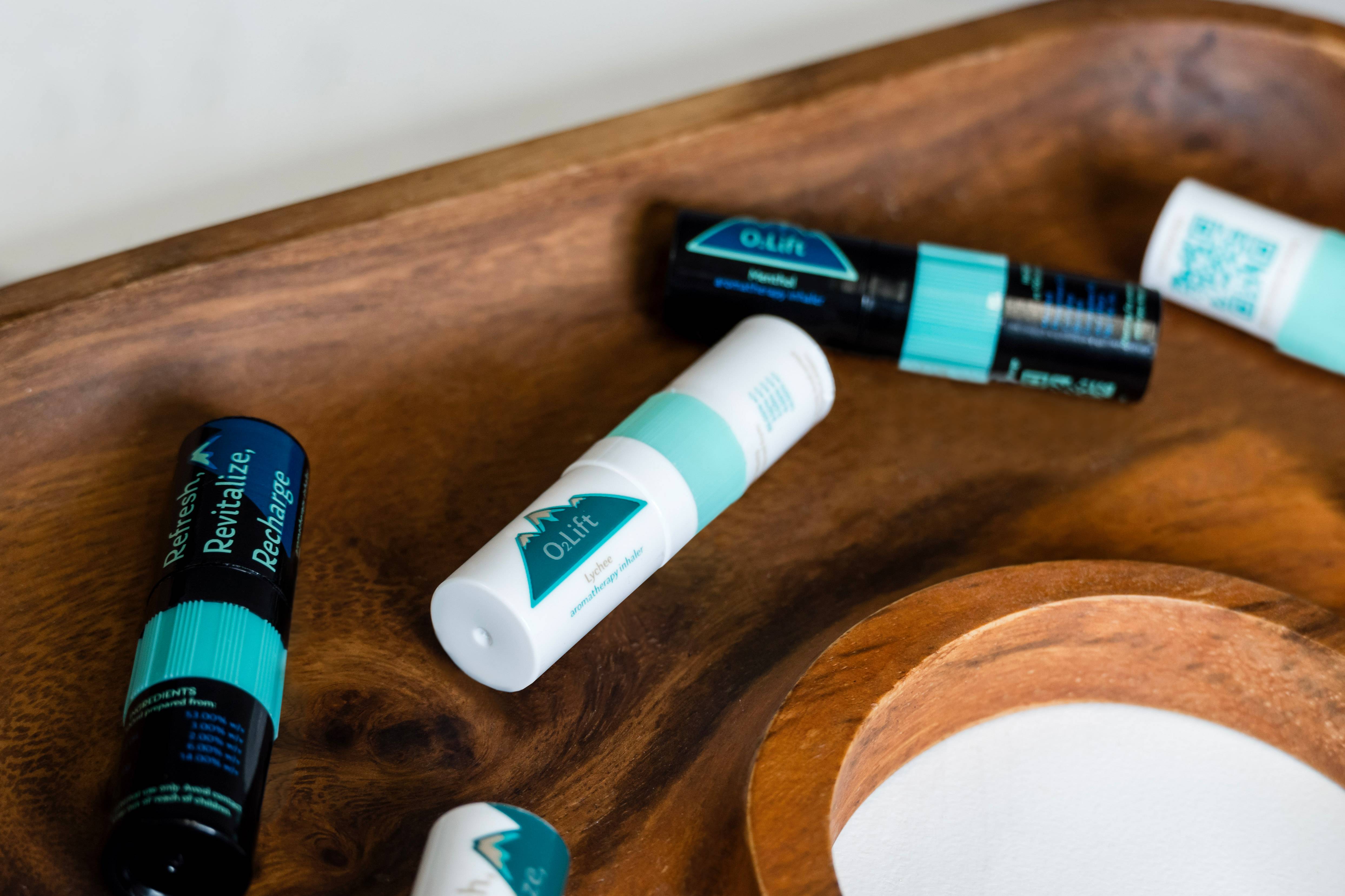 O2Lift aromatherapy inhalers.